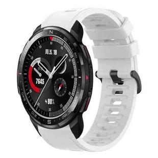 For Honor Watch GS Pro 22MM Solid Color Soft Silicone Watch Band(White)