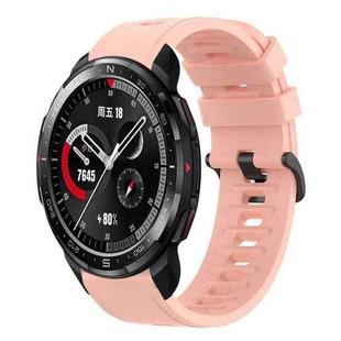 For Honor Watch GS Pro 22MM Solid Color Soft Silicone Watch Band(Pink)