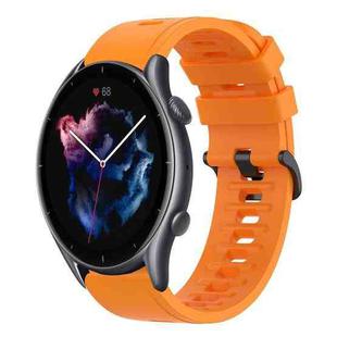 For Amazfit GTR 3 Pro 22mm Solid Color Soft Silicone Watch Band(Orange)