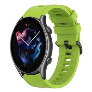 For Amazfit GTR 3 Pro 22mm Solid Color Soft Silicone Watch Band(Lime Green)