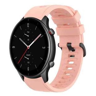 For Amazfit GTR 2e 22mm Solid Color Soft Silicone Watch Band(Pink)