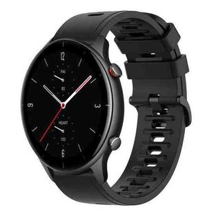 For Amazfit GTR 2e 22mm Solid Color Soft Silicone Watch Band(Black)