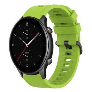 For Amazfit GTR 2e 22mm Solid Color Soft Silicone Watch Band(Lime Green)