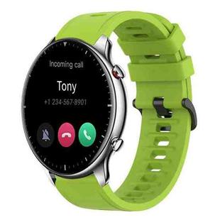 For Amazfit GTR 2 22mm Solid Color Soft Silicone Watch Band(Lime Green)