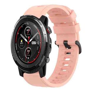 For Amazfit 3 22mm Solid Color Soft Silicone Watch Band(Pink)
