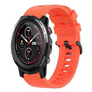 For Amazfit 3 22mm Solid Color Soft Silicone Watch Band(Red)