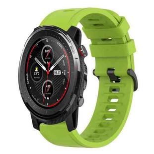 For Amazfit 3 22mm Solid Color Soft Silicone Watch Band(Lime Green)
