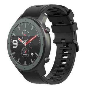 For Amazfit GTR 47mm 22mm Solid Color Soft Silicone Watch Band(Black)