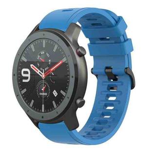 For Amazfit GTR 47mm 22mm Solid Color Soft Silicone Watch Band(Blue)
