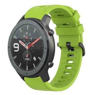 For Amazfit GTR 47mm 22mm Solid Color Soft Silicone Watch Band(Lime Green)