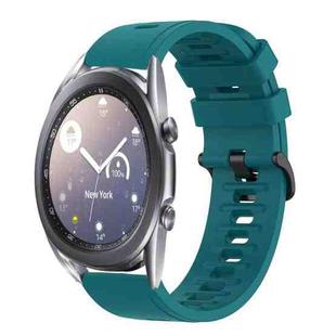 For Samsung Galaxy Watch3 45mm 22mm Solid Color Soft Silicone Watch Band(Green)