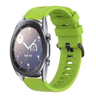 For Samsung Galaxy Watch3 45mm 22mm Solid Color Soft Silicone Watch Band(Lime Green)