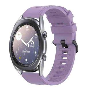 For Samsung Galaxy Watch3 45mm 22mm Solid Color Soft Silicone Watch Band(Purple)