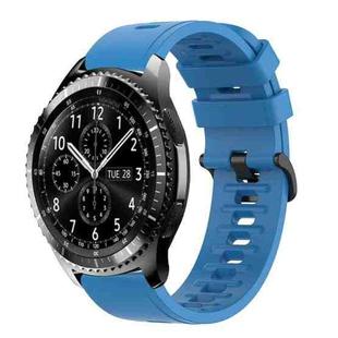 For Samsung Gear S3 Classic 22mm Solid Color Soft Silicone Watch Band(Blue)