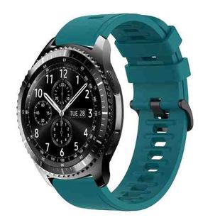For Samsung Gear S3 Classic 22mm Solid Color Soft Silicone Watch Band(Green)