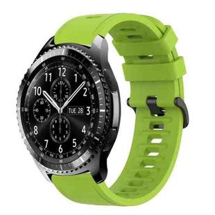 For Samsung Gear S3 Classic 22mm Solid Color Soft Silicone Watch Band(Lime Green)