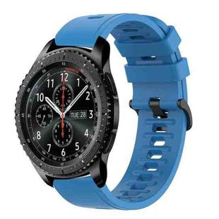 For Samsung Gear S3 Frontier 22mm Solid Color Soft Silicone Watch Band(Blue)