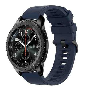 For Samsung Gear S3 Frontier 22mm Solid Color Soft Silicone Watch Band(Midnight Blue)