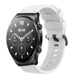 For Xiaomi MI Watch S1 22mm Solid Color Soft Silicone Watch Band(White)