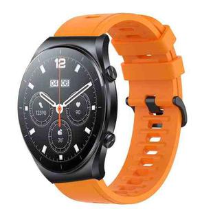 For Xiaomi MI Watch S1 22mm Solid Color Soft Silicone Watch Band(Orange)