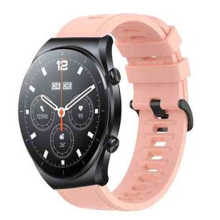 For Xiaomi MI Watch S1 22mm Solid Color Soft Silicone Watch Band(Pink)