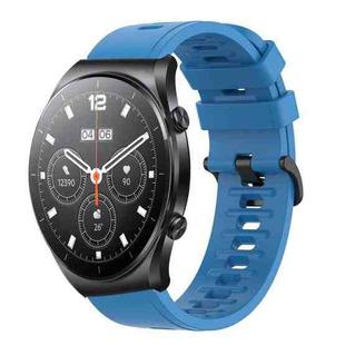 For Xiaomi MI Watch S1 22mm Solid Color Soft Silicone Watch Band(Blue)