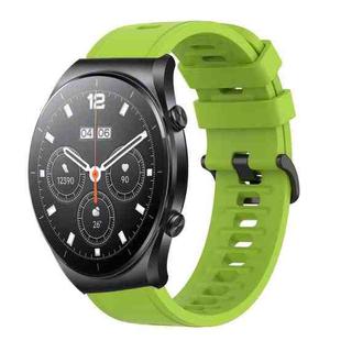 For Xiaomi MI Watch S1 22mm Solid Color Soft Silicone Watch Band(Lime Green)