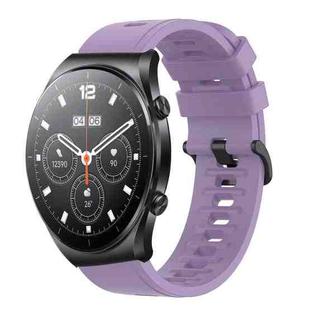 For Xiaomi MI Watch S1 22mm Solid Color Soft Silicone Watch Band(Purple)
