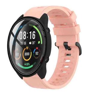 For Xiaomi MI Watch Color 22mm Solid Color Soft Silicone Watch Band(Pink)