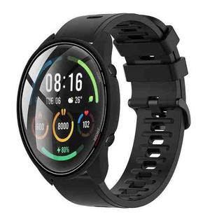 For Xiaomi MI Watch Color 22mm Solid Color Soft Silicone Watch Band(Black)