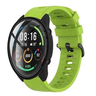 For Xiaomi MI Watch Color 22mm Solid Color Soft Silicone Watch Band(Lime Green)