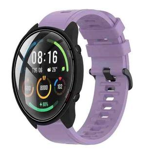 For Xiaomi MI Watch Color 22mm Solid Color Soft Silicone Watch Band(Purple)