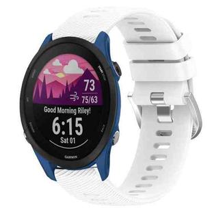 For Garmin Forerunner 255S 18mm Solid Color Silicone Watch Band(White)