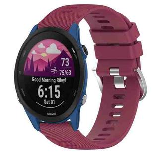 For Garmin Forerunner 255S 18mm Solid Color Silicone Watch Band(Wine Red)