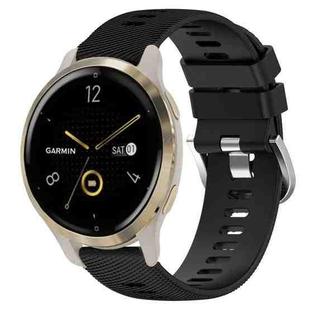 For Garmin Venu 2S 18mm Solid Color Silicone Watch Band(Black)