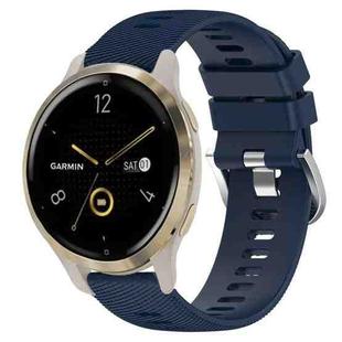 For Garmin Venu 2S 18mm Solid Color Silicone Watch Band(Midnight Blue)