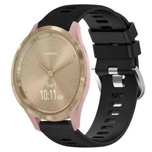 For Garmin Vivomove 3S 18mm Solid Color Silicone Watch Band(Black)