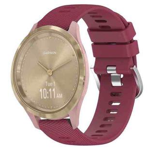 For Garmin Vivomove 3S 18mm Solid Color Silicone Watch Band(Wine Red)