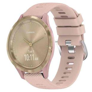 For Garmin Vivomove 3S 18mm Solid Color Silicone Watch Band(Pink)