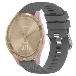 For Garmin Vivomove 3S 18mm Solid Color Silicone Watch Band(Dark Grey)