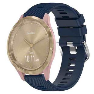 For Garmin Vivomove 3S 18mm Solid Color Silicone Watch Band(Midnight Blue)