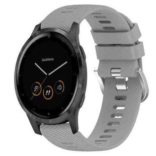 For Garmin Vivoactive 4S 18mm Solid Color Silicone Watch Band(Grey)