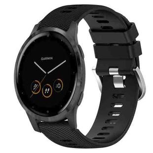 For Garmin Vivoactive 4S 18mm Solid Color Silicone Watch Band(Black)