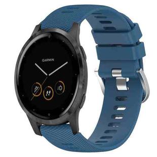 For Garmin Vivoactive 4S 18mm Solid Color Silicone Watch Band(Blue)