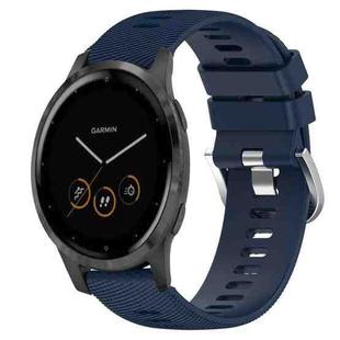 For Garmin Vivoactive 4S 18mm Solid Color Silicone Watch Band(Midnight Blue)