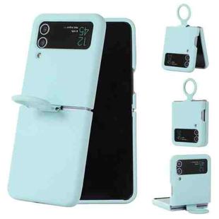 For Samsung Galaxy Flip 4 Silicone Integrated Ring Buckle Phone Case(Sky Blue)