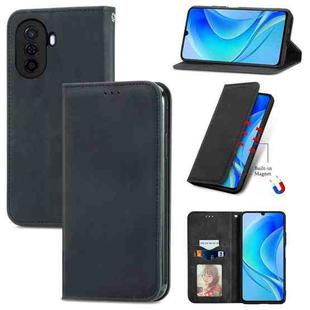 For Huawei Enjoy 50 Retro Skin Feel Magnetic Leather Phone Case(Black)