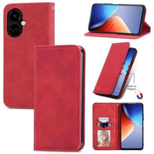 For Tecno Camon 19 Retro Skin Feel Magnetic Leather Phone Case(Red)