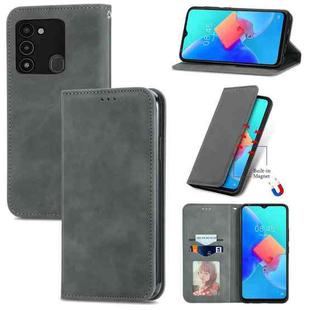 For Tecno Spark 8C Retro Skin Feel Magnetic Leather Phone Case(Gray)