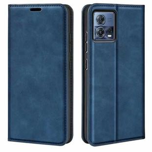 For Motorola Moto S30 Pro Retro-skin Magnetic Suction Leather Phone Case(Dark Blue)